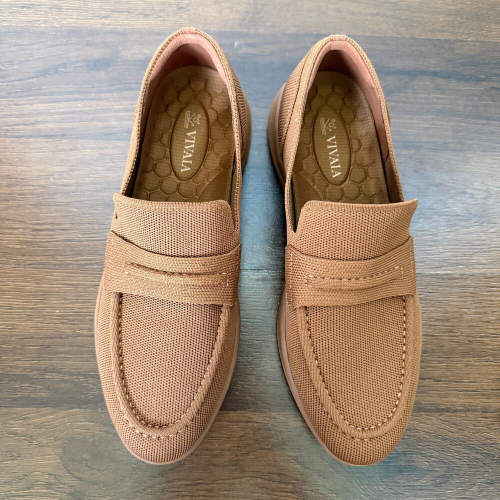 VIVAIA Ivana Walker Pro Hybrid Penny Loafers Caramel Brown Sz 39.5 (US 8.5) NWOB - Picture 2 of 8